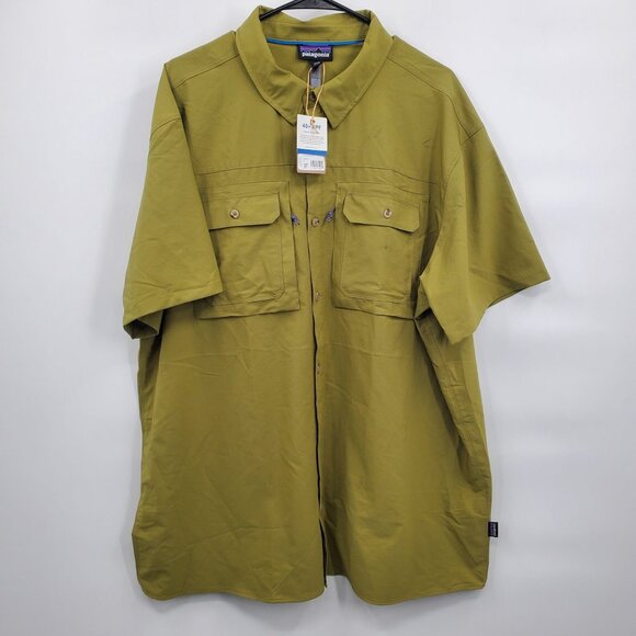 Patagonia Short Sleeve Self-Guided Sun Shirt Men Size XXL NWT Button Up STAINED - Picture 1 of 13